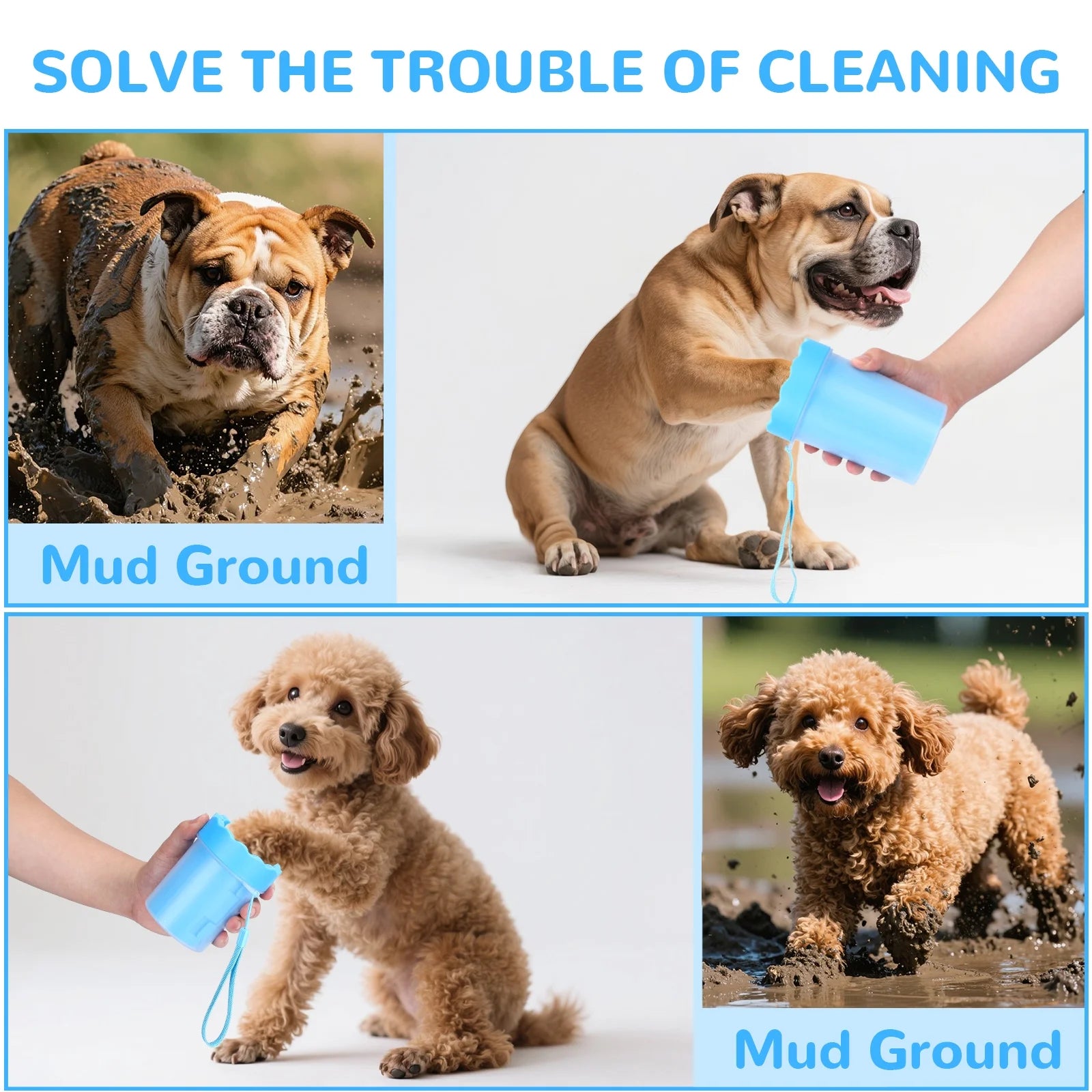 Dog Paw Cleaner Cup, Portable Paw Washer for Dogs and Pets, Meduim &Small Size