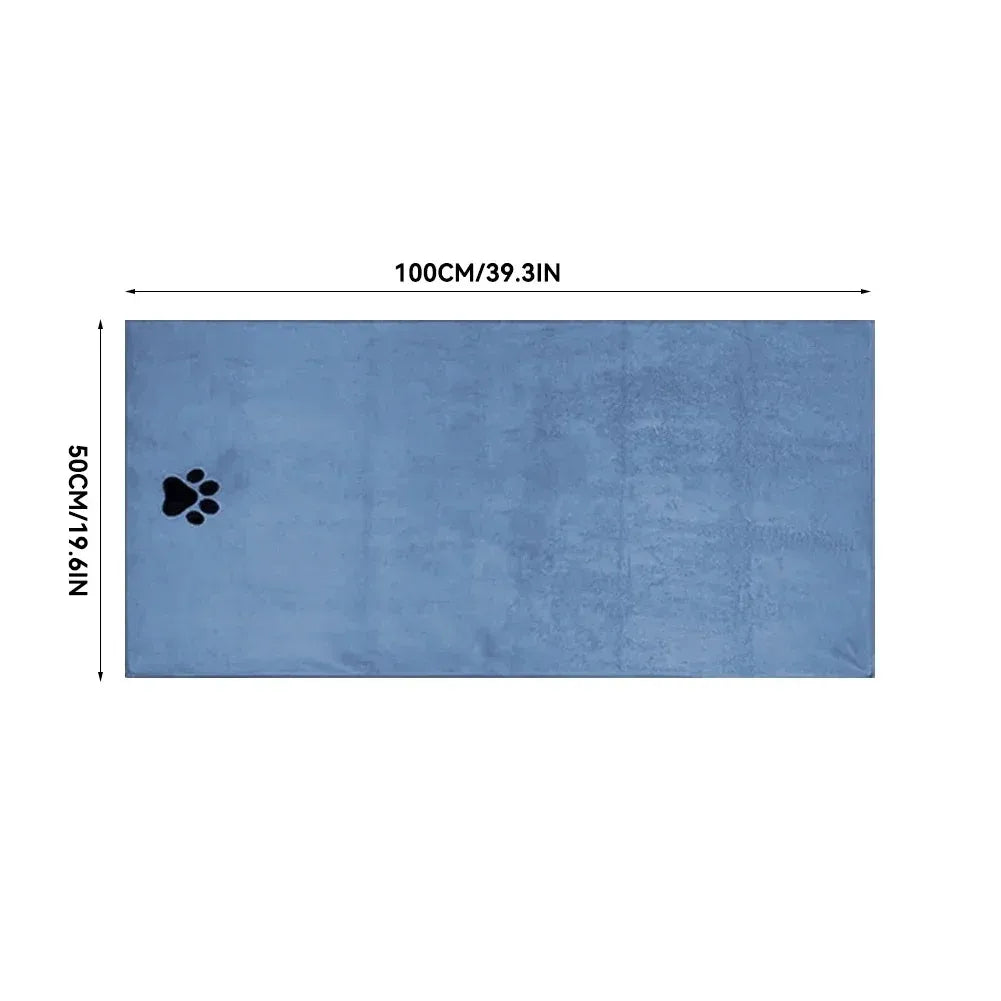 Super Soft Microfiber Pet Bath Towel - Absorbent & Embroidered Grooming Supplies for Cats and Dogs (35x75cm & 50x100cm)