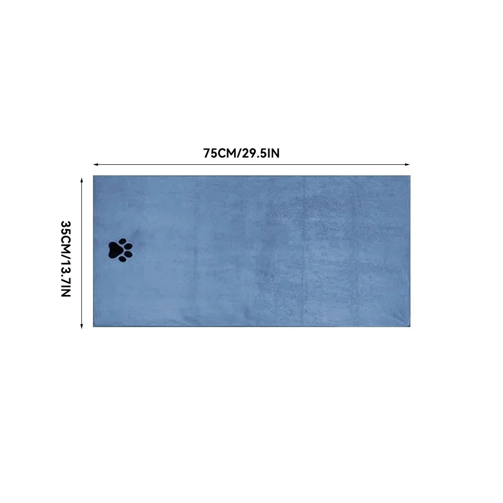 Super Soft Microfiber Pet Bath Towel - Absorbent & Embroidered Grooming Supplies for Cats and Dogs (35x75cm & 50x100cm)