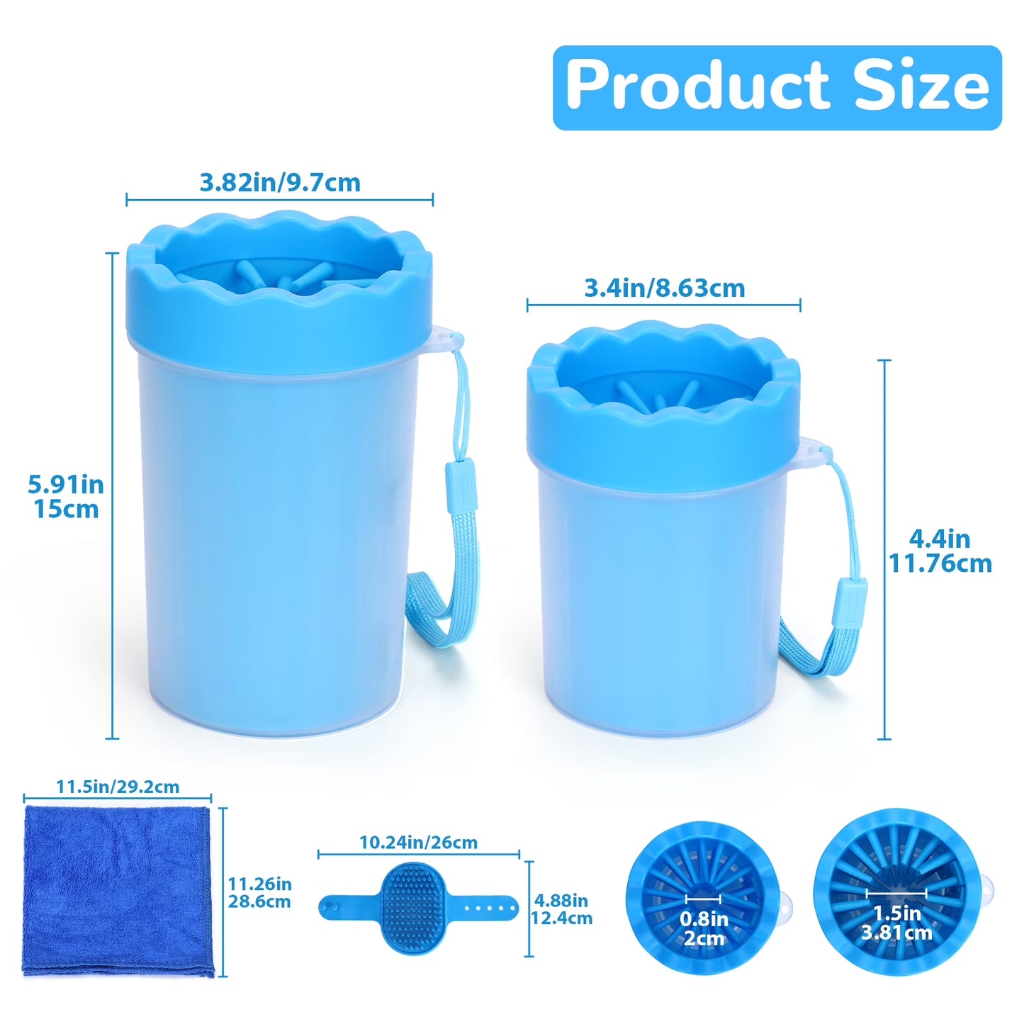 Dog Paw Cleaner Cup, Portable Paw Washer for Dogs and Pets, Meduim &Small Size
