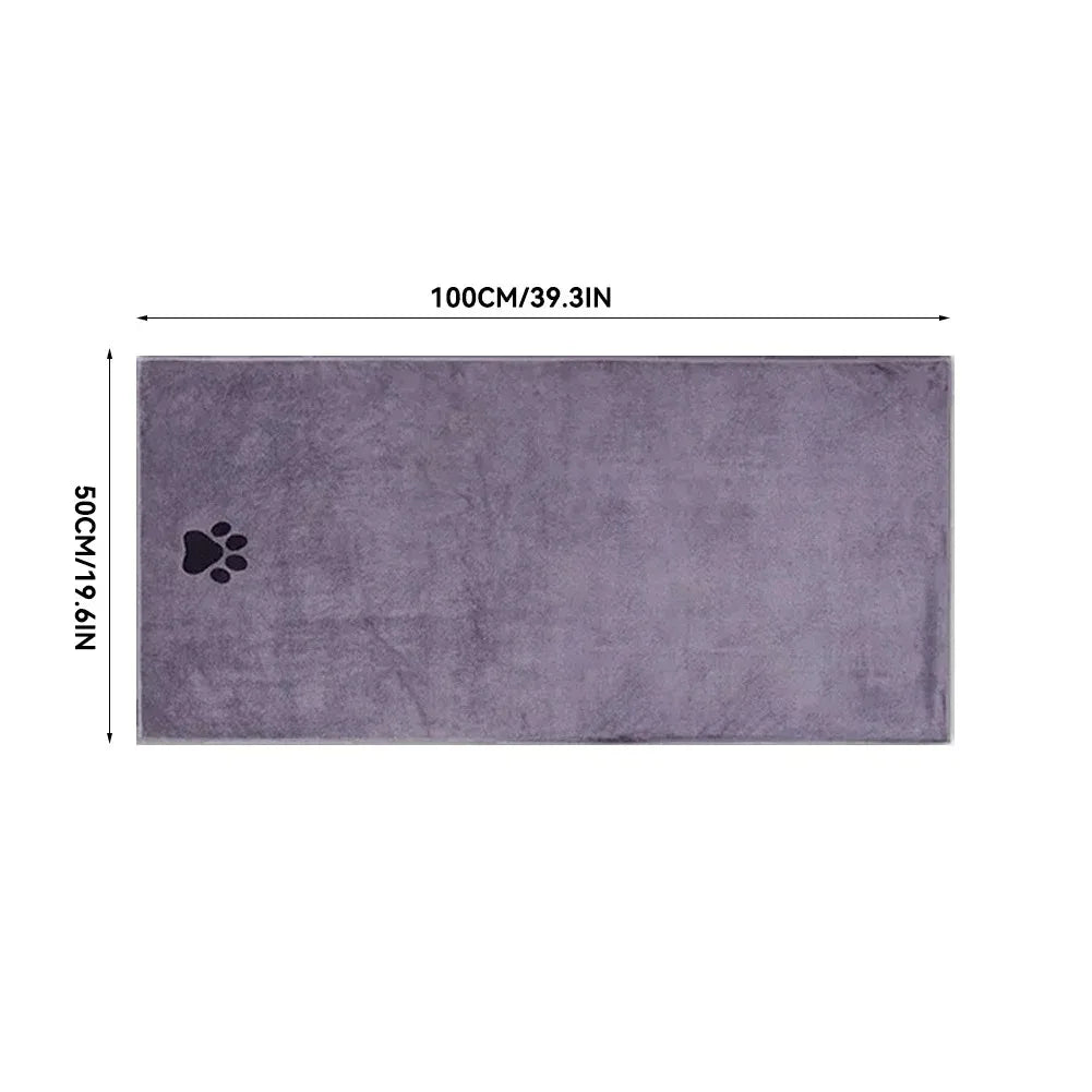 Super Soft Microfiber Pet Bath Towel - Absorbent & Embroidered Grooming Supplies for Cats and Dogs (35x75cm & 50x100cm)