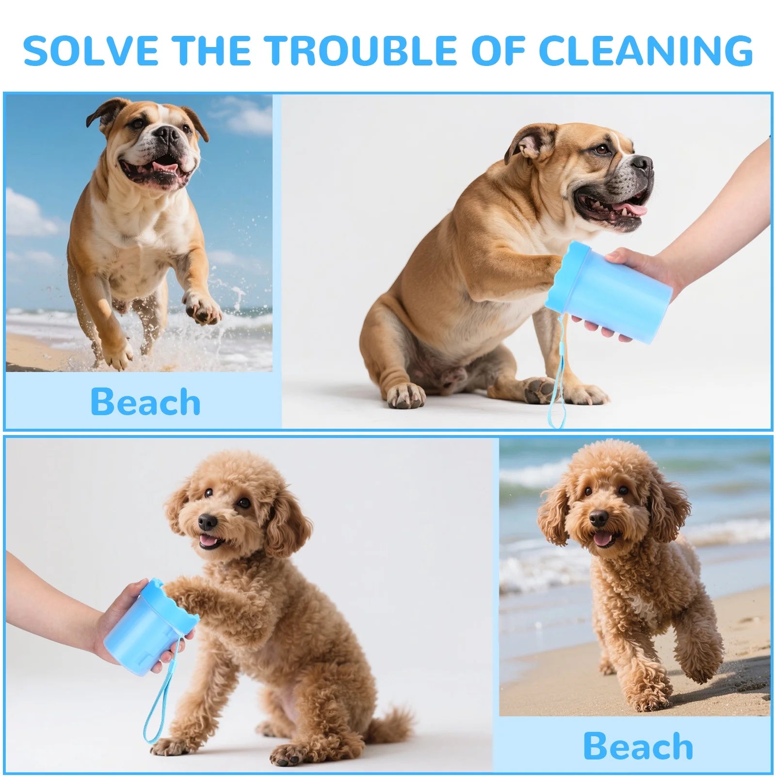 Dog Paw Cleaner Cup, Portable Paw Washer for Dogs and Pets, Meduim &Small Size