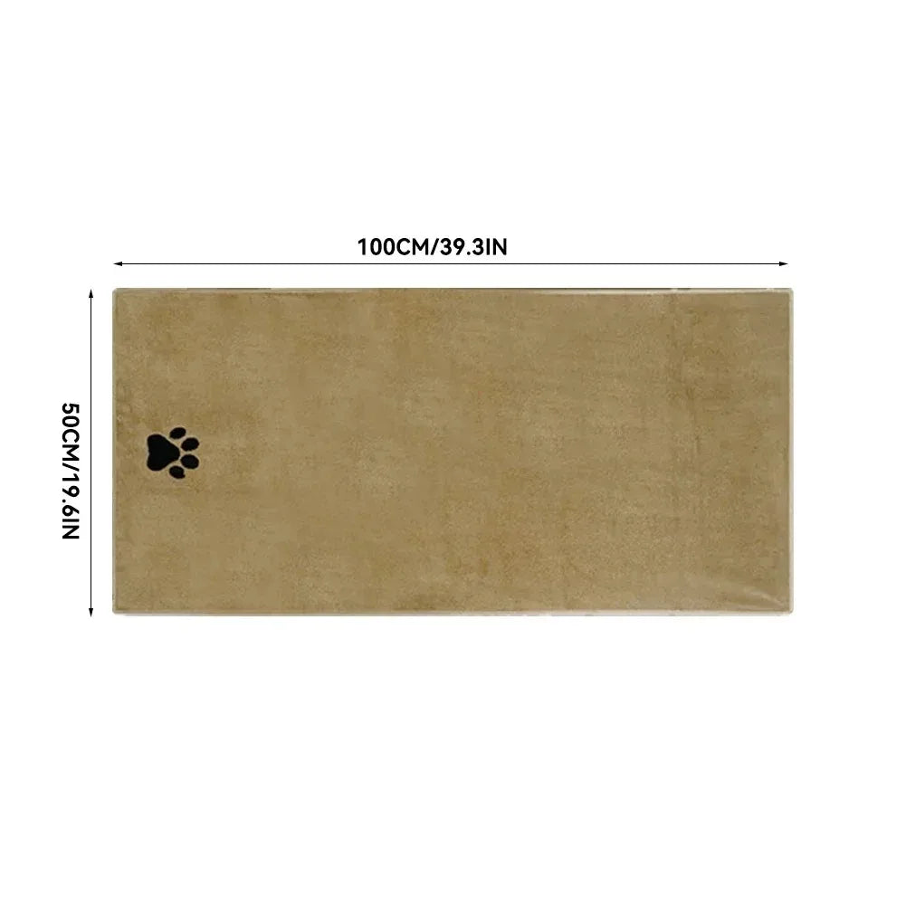 Super Soft Microfiber Pet Bath Towel - Absorbent & Embroidered Grooming Supplies for Cats and Dogs (35x75cm & 50x100cm)