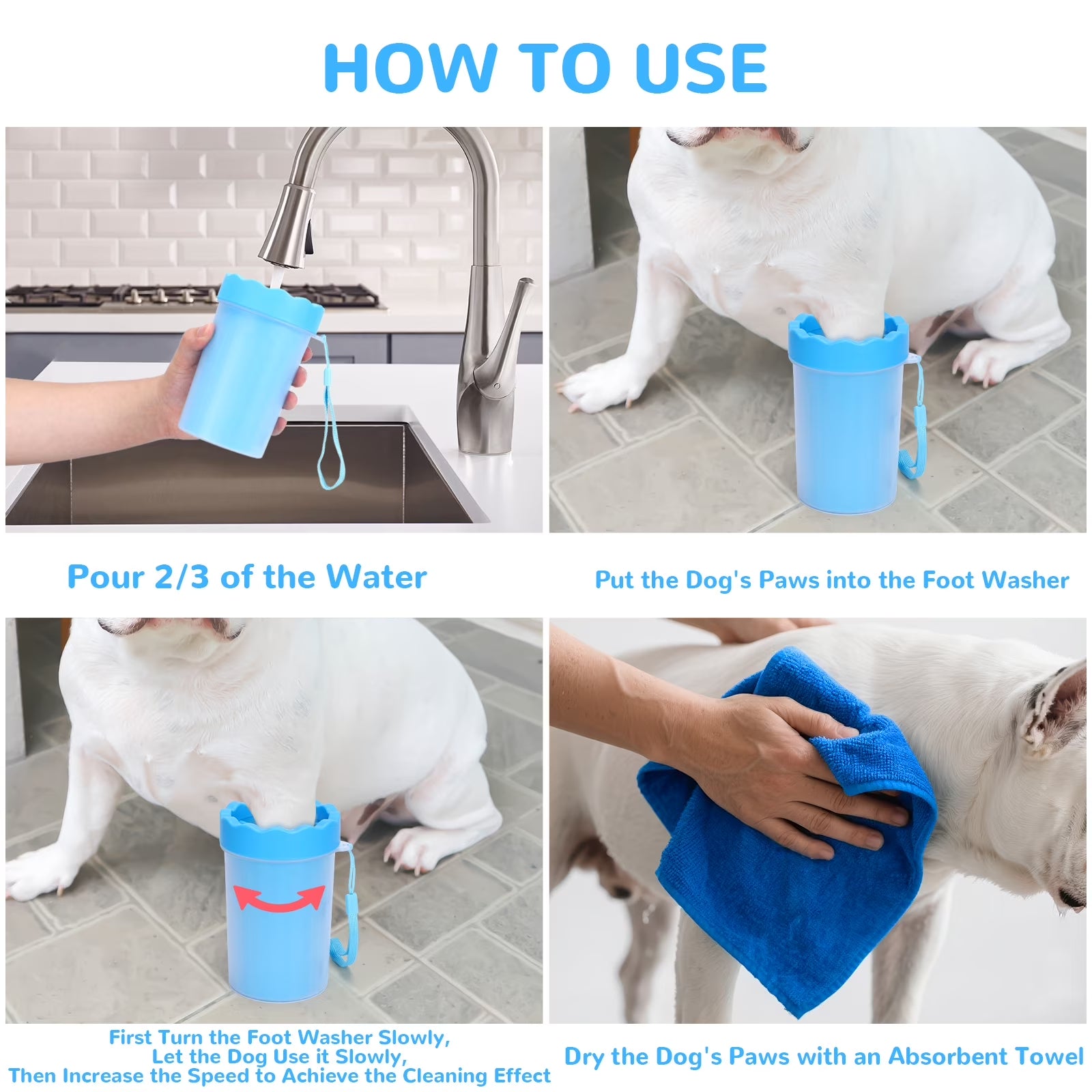 Dog Paw Cleaner Cup, Portable Paw Washer for Dogs and Pets, Meduim &Small Size
