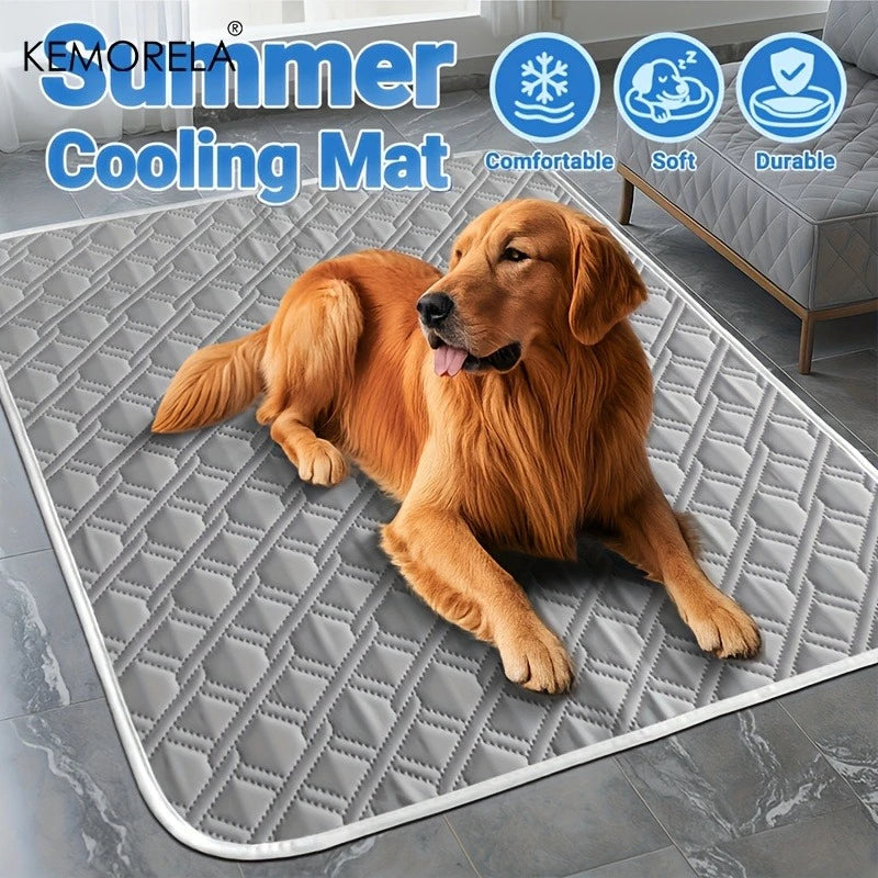Keep Your Pets Cool and Comfortable with the KEMORELA Large Washable Cooling Pad - Perfect for Dogs and Cats!