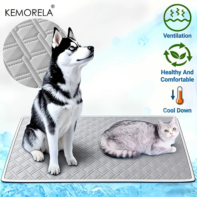 Keep Your Pets Cool and Comfortable with the KEMORELA Large Washable Cooling Pad - Perfect for Dogs and Cats!