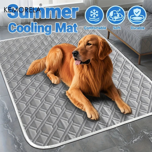 Keep Your Pets Cool and Comfortable with the KEMORELA Large Washable Cooling Pad - Perfect for Dogs and Cats!