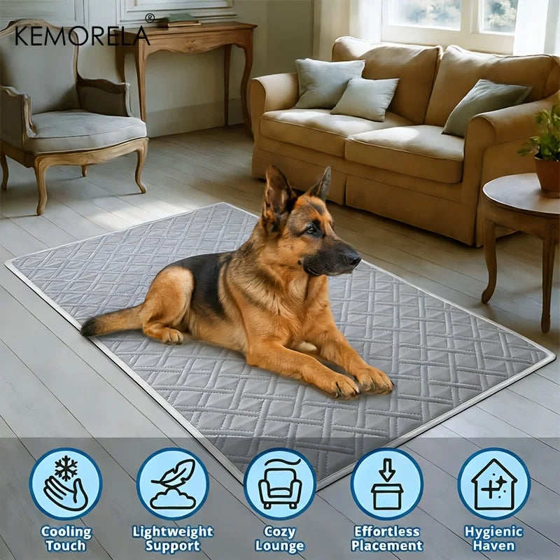 Keep Your Pets Cool and Comfortable with the KEMORELA Large Washable Cooling Pad - Perfect for Dogs and Cats!