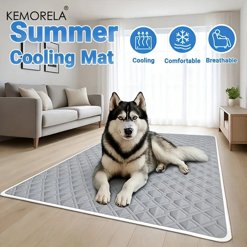 Keep Your Pets Cool and Comfortable with the KEMORELA Large Washable Cooling Pad - Perfect for Dogs and Cats!