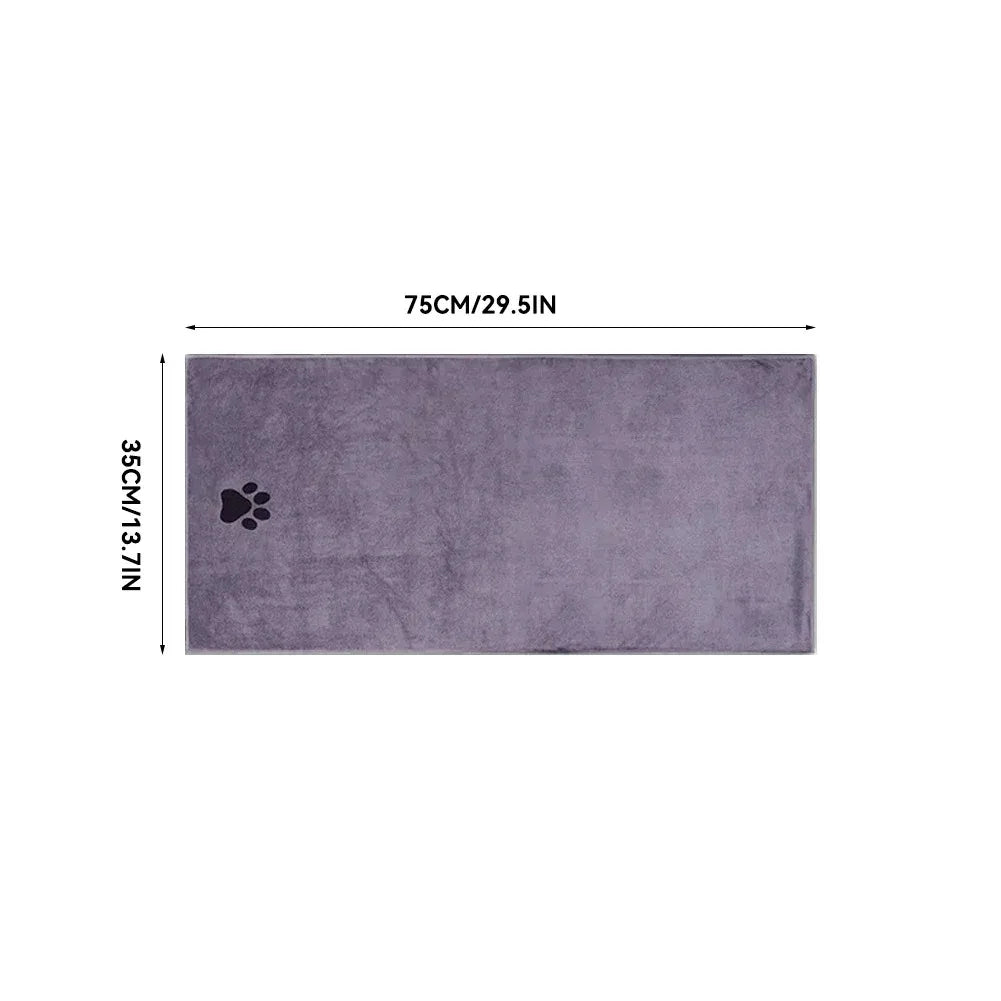 Super Soft Microfiber Pet Bath Towel - Absorbent & Embroidered Grooming Supplies for Cats and Dogs (35x75cm & 50x100cm)