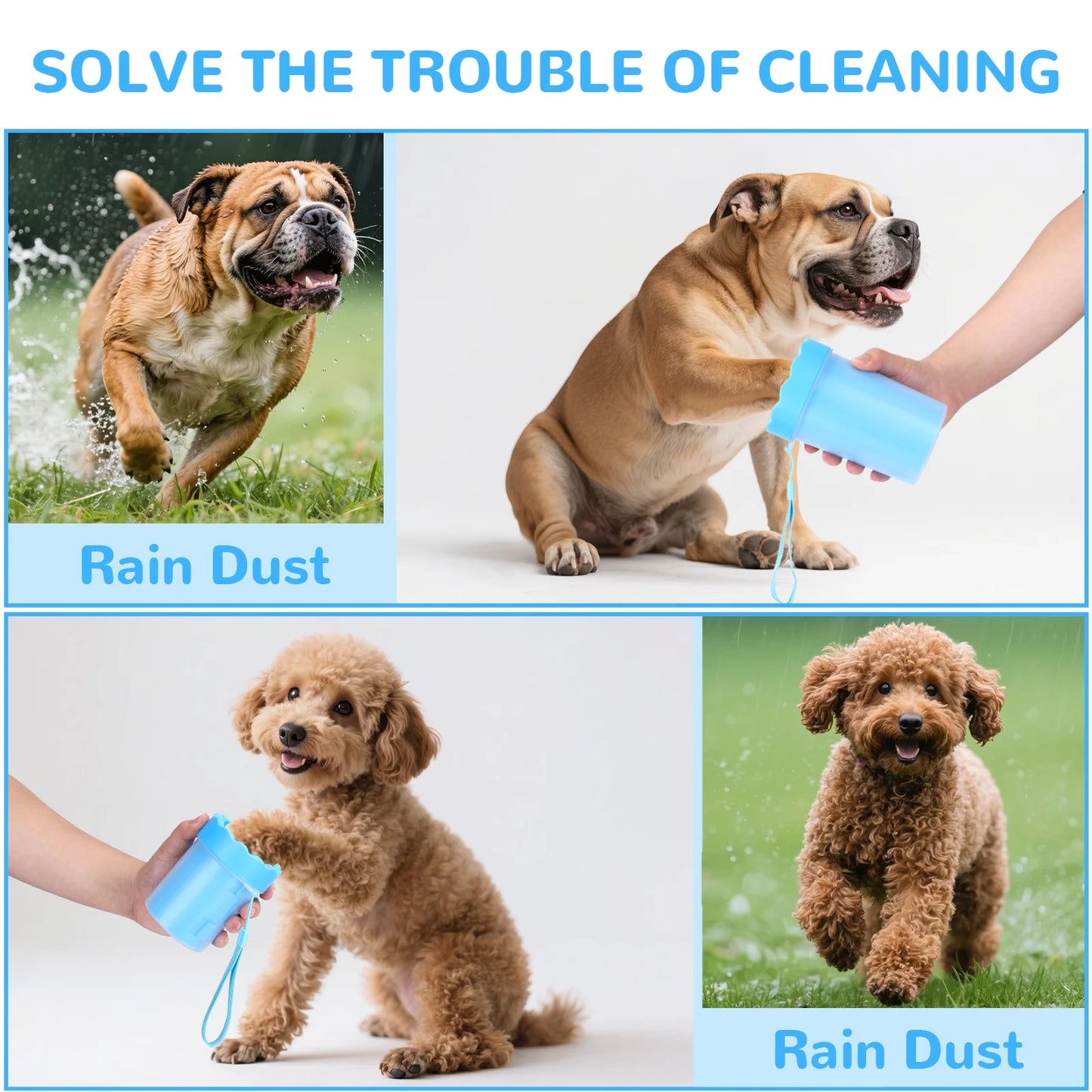 Dog Paw Cleaner Cup, Portable Paw Washer for Dogs and Pets, Meduim &Small Size