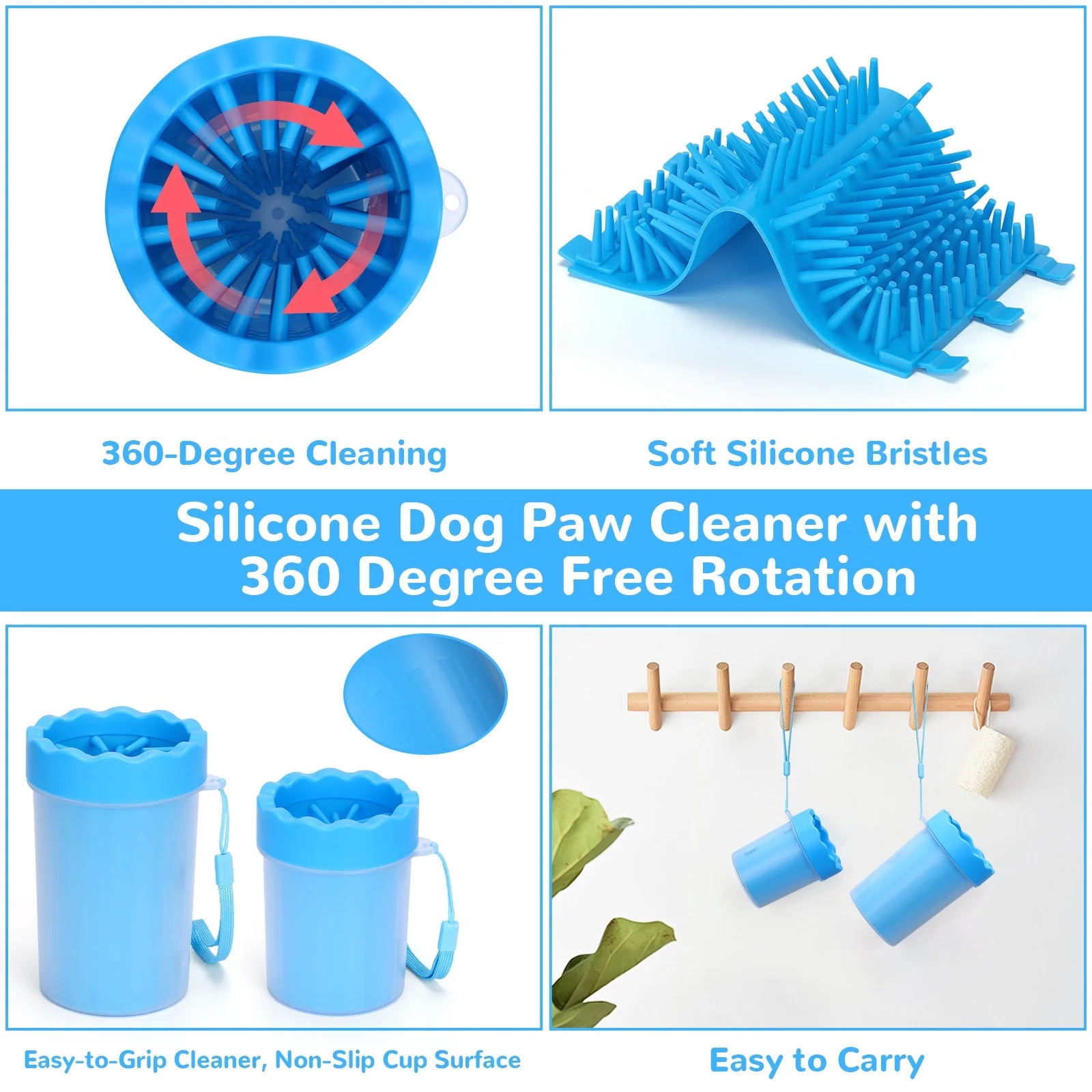 Dog Paw Cleaner Cup, Portable Paw Washer for Dogs and Pets, Meduim &Small Size